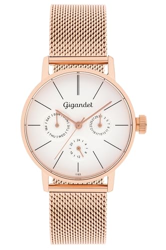 Montre quartz pour femme Gigandet en acier inoxydable argenté pour le style au quotidien
