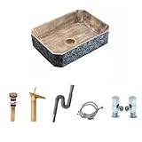 4. Contenu de l'emballage : L'emballage A comprend un seul lavabo. L'emballage B comprend un lavabo, un robinet, un siphon, une vanne d'angle, un tuyau d'évacuation et un tuyau d'arrivée d'eau.