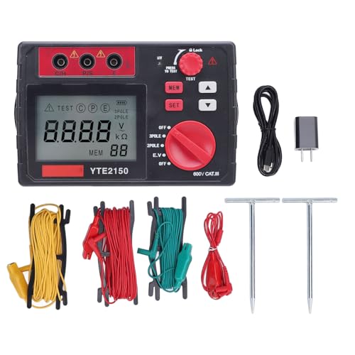 Electrical Megaohm Meter, 20-600ohm Megohmmeter 9 Counts Electrical Insulation Testing Meter (US Plug 110-240V)