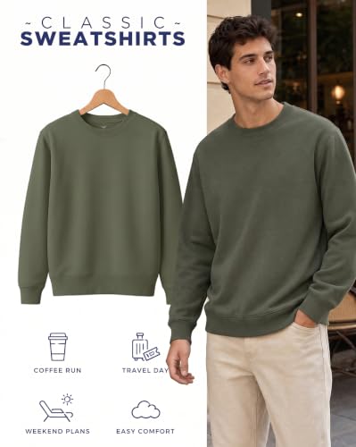 Image of Nobero Sweatshirts for Man Stylish | 280 GSM Rich Cotton Fleece Solid Regular Fit Full Sleeve Sweatshirt for Men | Stylish Casual Wear Winter Crew Neck Sweatshirt for Men
