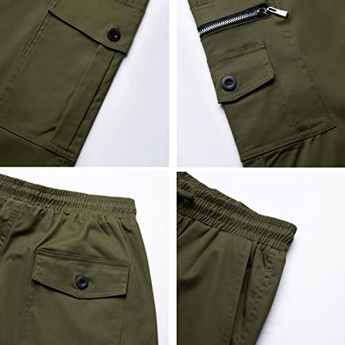 Wzikai Mens Cargo Pants Relaxed Fit Drawstring Joggers Sweatpants For Men Workout Casual Long Trousers Army Green Xl #TOP4