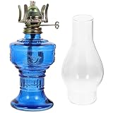 Lampe à pétrole en verre vintage : cette lampe à pétrole est fabriquée en verre épais, résistant à la chaleur, transparent et facile à nettoyer