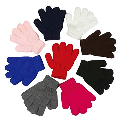 Kid's Magic Stretch Gloves - Kids Gloves Ages 3-8 Year Old - 3 Pairs