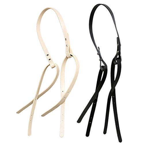 F Fityle 2 peças de alças de couro para bolsa de ombro, alças de substituição e bolsa de crochê