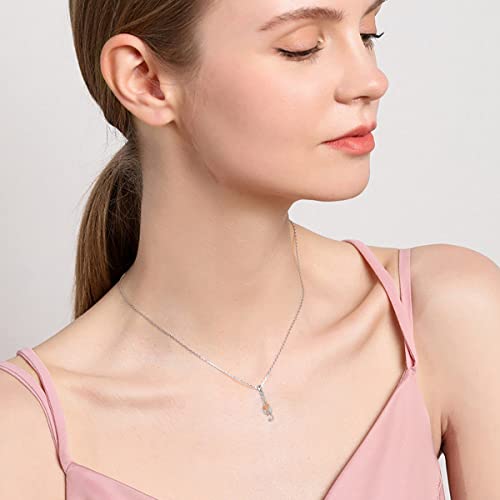 Meiderbo Ballerina Necklace 925 Sterling Silver Dancer Ballet Music Necklaces Treble Clef Music Note Pendant Ballerina Dancing Jewelry Gifts For Women Teen Girls #TOP4