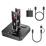 NVMe M.2 Clone SSD Gehäuse 20Gbps USB 3.2 Gen2, Dual Bay M.2 NVMe Docking Station mit Offline Klonen für schnellen PC-Upgrade, Systemmigration & Datenbackup, kompatibel mit 2230/2242/2260/2280