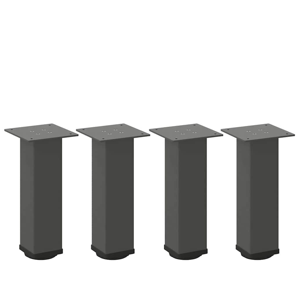 Juego de 4 patas de mesa de café, color antracita, 80 x 80 x 1,2 mm, tubo de acero de 30-32 cm, altura regulable, patas para muebles con patas niveladoras, diseño moderno, robustas
