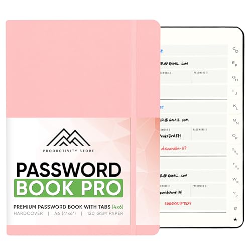 Carnet de mots de passe de poche rose pour organiser votre bureau à la maison