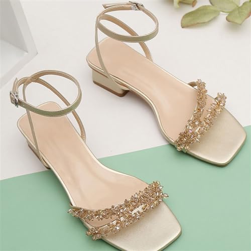 Women's Low Block Chunky Heels for Women Open Toe Ankle Strap Heel Sandals Party Wedding Dress Shoes4