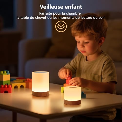 Lampe de chevet LED RGB tactile rechargeable USB-C VKH