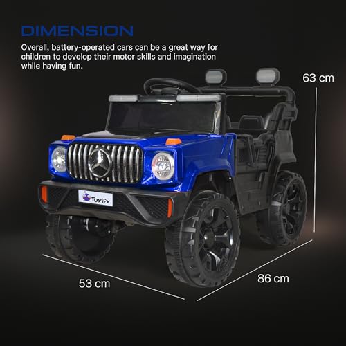 Image of Toyify Driving Electric Jeep for Kids 1 to 6 Years | Driving Car Toy Ride on | Loading Capacity of 50 Kg | USB Music Player | Remote Control & Manual Steering Drive