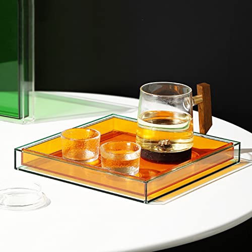 Xiyouqi YKL-03 Creative Acrylic Decorative Tray Modern Decorative Trays Jewelry Perfume Makeup Organizer Clear Square Bathroom Sink Vanity Tray thumb #3