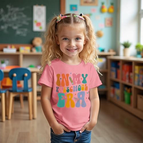 in My Preschool Era Shirt Toddler Girl First Day of School T-Shirt Cute Back to School Tee Short Sleeve Summer Tops3