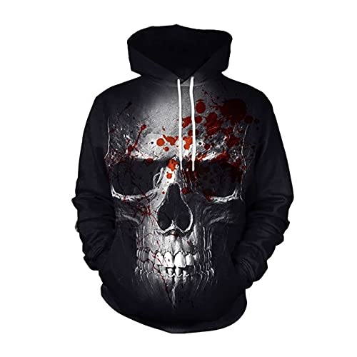 eBoutik - Sudadera con capucha espeluznante para Halloween - Fantasía horriblemente perfecta para Halloween - Cráneo gótico negro con sangre Cover