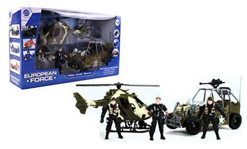 EUROPEAN FORCE - Coffret Intervention Armée - Véhicules d'Interventions - 093478 - Rouge - Plastique - Militaire - Jouet Enfant - Miniature - 43 cm x 25 cm - À Partir de 3 Ans