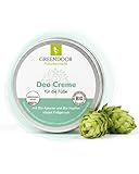 GREENDOOR Desodorante vegano para pies, 50 ml, desodorante sin aluminio, no más olor a pies, por supuesto, sin experimentos con animales, cosmética natural Bio Babassu, crema desodorante natural