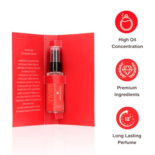 Image of MONTE ROSA Crowns & Roses Eau de parfum | Fresh, Floral, Woody | Official miniature | Long Lasting Unisex Pocket-Perfume 8ml
