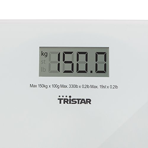 Tristar Personenwaage, Bis 150 kg, 30 x 30 cm, Sicherheitsglas – Ansicht 5