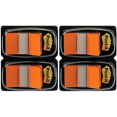 Post-it 680-OE2 Haftstreifen Index Standard, 2 x 50 Haftstreifen im Spender, 25,4 x 43,2 mm, orange (Packung mit 2)