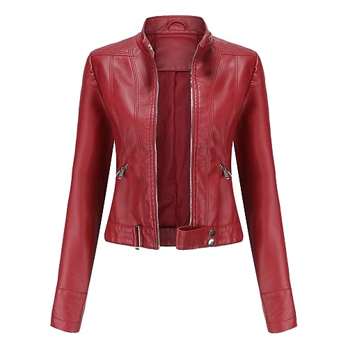 Manteau de moto pour femmes veste simili cuir cintrée pour sublimer votre silhouette