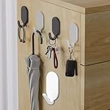 Adhesive Wall Hooks for Bathroom, No-Drill Towel Hanger with Strong Adhesive for Space-Saving Organization, Modern Oval Design