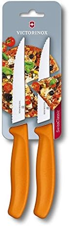 Victorinox, 6.7933.12B, Swiss Classic, Steak- und Pizzamesser, Extra scharfe Klinge, mit Wellenschliff, robuster Kunststoff-Griff, Schwarz, Made in Switzerland, Spülmaschinengeeignet