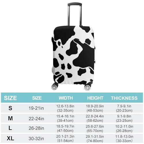 Black And White Cow Print Luggage Cover Personalization Suitcase Covers Protector Elastic Washable Baggage Cover Anti-Scratch For Traveling, Aircraft Consignment S2