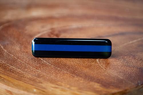 Thin Blue Stripe Police Officer Mourning Band Magnetic for Cloth Embroidered Badge