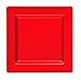 Amscan Vibrant Premium Lunch Plastic Square Plates, Apple Red