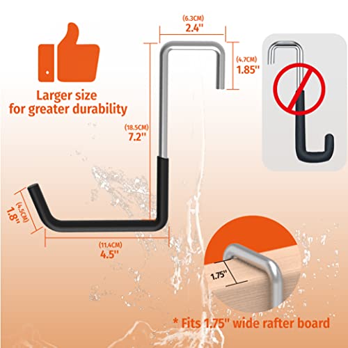 Huhole Rafter Hanger, 4Pc, Rafter Hook, Bike Hangers For Garage, Large S Hooks For Hanging Plants, Ladders, Bikes, Ropes And More Bulk Items #TOP3