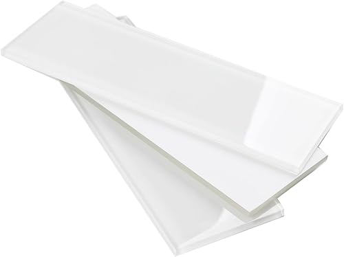 Adedeo Azulejo de metro de cristal negro de 4 x 12 pulgadas para pared de cocina, baño, paquete de 12 hojas