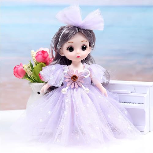 Set de 4 mini muñecas princesas de 6 pulgadas para niñas miniatura 4