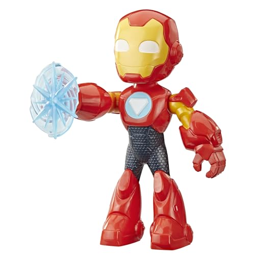Iron Man and His Awesome Friends Marvel Iron Man 22.8 cm (9 Inch) Poseable Action Figure with Repulsor Shield Accessory Super Hero Toy for Kids Ages 3+ Red