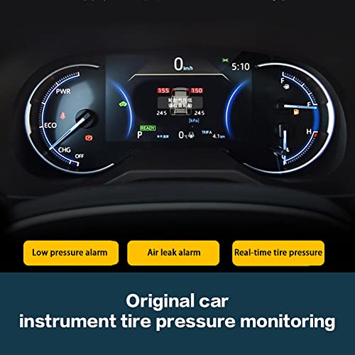 Auto TPMS Reifendruckkontrollsystem Digitales LCD-Dashboard-Display Auto Reifendruck Kontrollsystem Kompatibel mit Toyota Rav4 2019 2020 XA50,Keine Verkabelung
