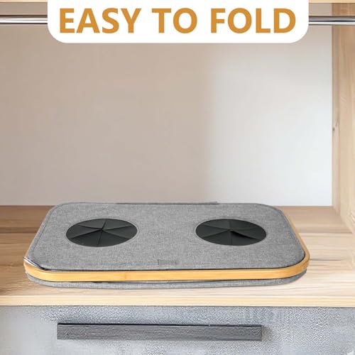 Pfandflaschen Sammelbehälter 2 Fächer, 160L Pfandflaschen Behälter mit 4 Tragetaschen, Große Aufbewahrung Pfandflaschen, Leergut Altglas Sammelbehälter Deckel, Flaschentasche Küche Abstellraum, Grau