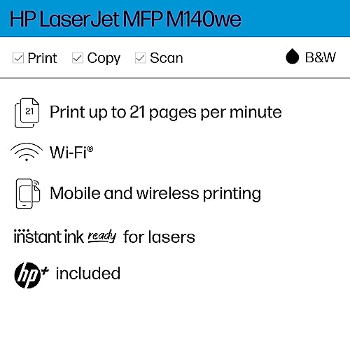 HP Laserjet MFP M140we All-in-One Wireless Black & White Printer with and Bonus 6 Months Instant Ink (7MD72E) – Bild 3