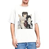 Bungou-Stray-Dogs-Manga-Camisetas-para-Homens-e-Mulheres-Manga-Curta-Gola-Redonda-Roupas-de-Algod Shirt