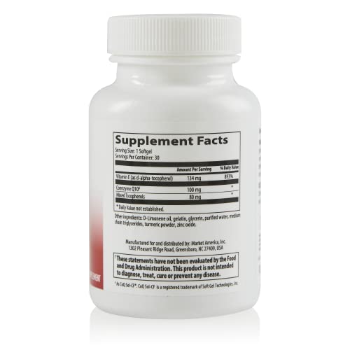 Heart Health Advanced Co-Q10 By Market America 100Mg, Blend Of Coqsol-Cf And Vitamin E, Antioxidant Protection For Cardiovascular System, Promotes Cellular Energy Production, 30 Serving Softgels #TOP2