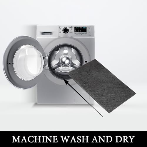 MIULEE 1 Pieza Alfombrilla de Baño Chenille Suave Antipolvo Antideslizante Alfombra de Felpa para Puertas de Entrada Pasillo Dormitorio Sala de Estar Cocina 50 cm x 80 cm Gris