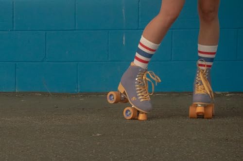 All American White Crew Socks | Red and Blue Striped | Made in USA | One Pair (S/M, Men's 6-9)4