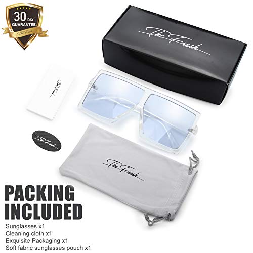 Image of The Fresh Large Oversized Fashion Square Flat Top Sunglasses - Exquisite Packaging