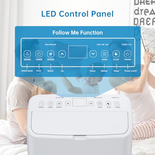 Image of Garvee 15000 BTU Portable AC - 3-in-1 Cooling, Dehumidifying & Fan for Rooms Up to 850 Sq. Ft | Ultra-Quiet Sleep Mode | Energy-Saving 24-Hr Timer | Includes Remote & Full Window Kit, 115V