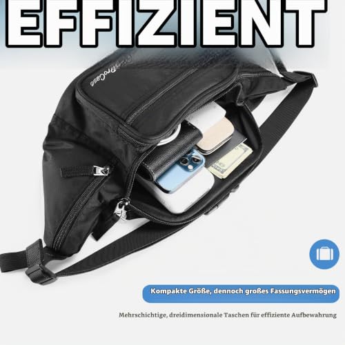ProCase Bauchtasche Gürteltasche Wasserdicht Hüfttasche für Herren Damen (L) – Ansicht 3