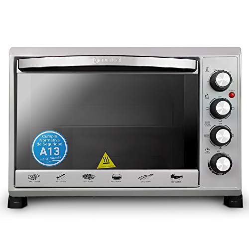 Grunkel - Multifunctionele elektrische tafeloven van 38 liter - HR-38 SILVER - Met 3 warmtefuncties en een temperatuurkeuzeschakelaar tot 230ºC. Timer tot 60 min - 2000W - Zilver - Image 3