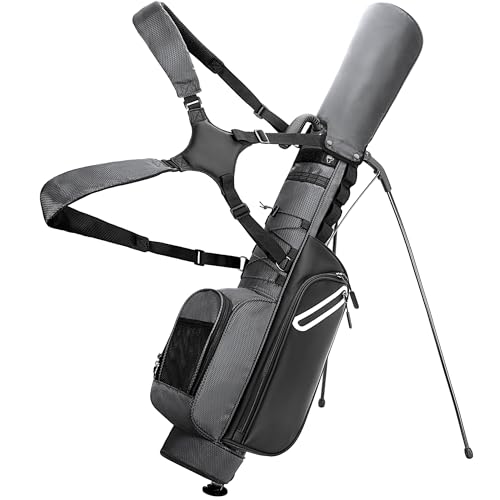 GOBUROS Golf Stand Bag, Fits 7 Clubs, Lightweight, Gray