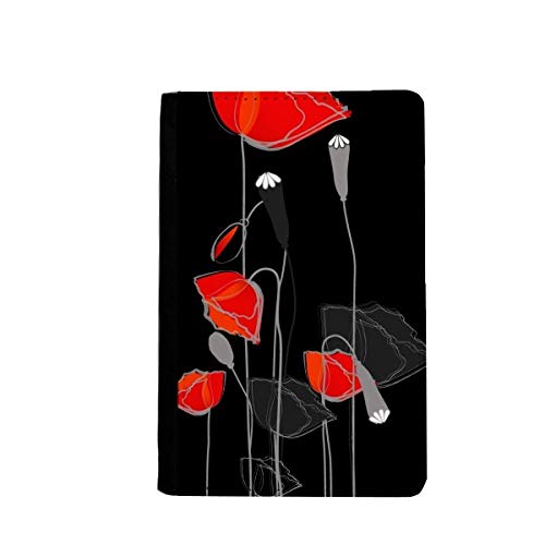 Porte-passeport fleurs rouges élégant pour vos vacances au soleil