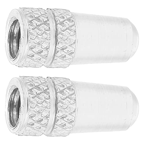 2pcs Tapa de Válvula Resistente - Cubiertas de Polvo y Vástago de Válvula de Aleación de Aluminio Ligera para Bicicletas y Bicicletas de Montaña (Plateado) miniatura 3
