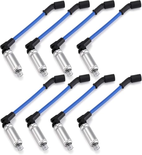 10.2mm High Performance Racing Performance Spark Plug Wires Compatible With Chevrolet GMC Cadillac Hummer Buick Pontiac Saab GM LS Engine 4.8L 5.3L 6.0L 6.2L V8 2005-2008 Blue