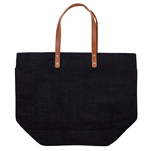 Einkaufstasche aus Jute, wiederverwendbar, faltbar, 53 cm, Schwarz Cover