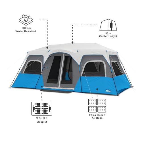 CORE 12 Person Lighted Cabin Tent